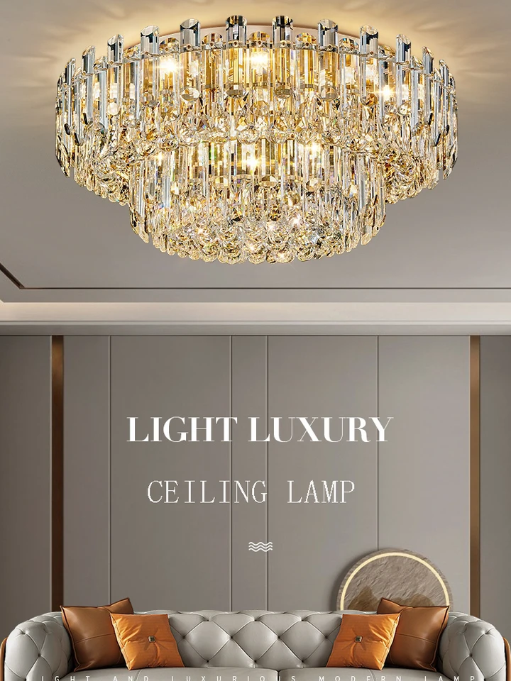 2024 Moderný luxusný číry jantárová stropná lampa Elegantné LED osvetlenie nad obývacou izbou Spálňa domáci spotrebič Luster