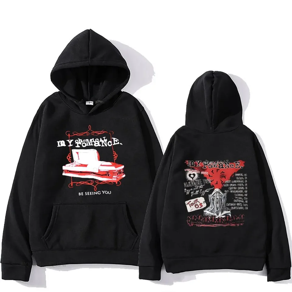 2024 My Chemical Romance Pop Rock Hoodies Heavy Mental Sweents Streetwear Unisex Clothes Punk Retro Muži/ženy Sudaderas