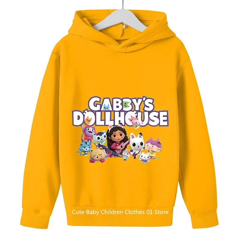 2024 módne deti Mikina mikiny chlapcov dievčatá Karikatúra pre deti jesenné oblečenie Gabbys Doll Hoodies