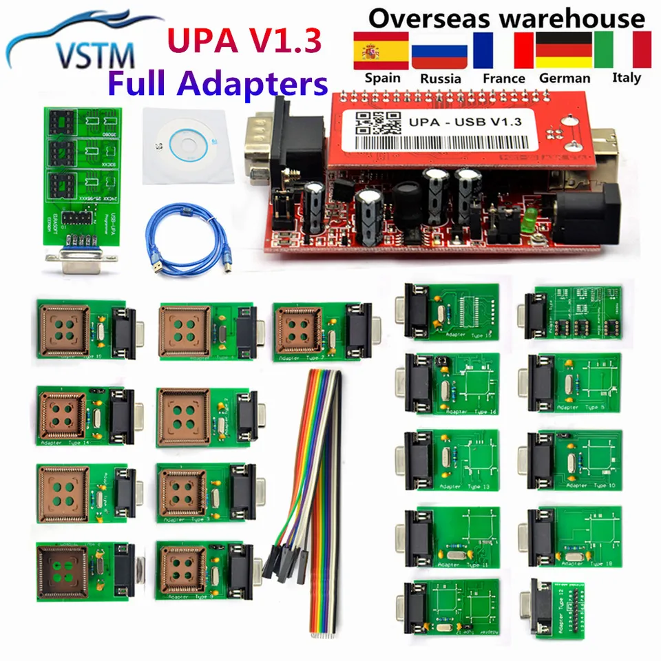 2024 Najnovšia UPA USB s 1,3 EEPROM Adapter ECU Programátor Diagnostický tool UPA-USB ECU programátor UPA USB V1.3 s úplným adaptérom
