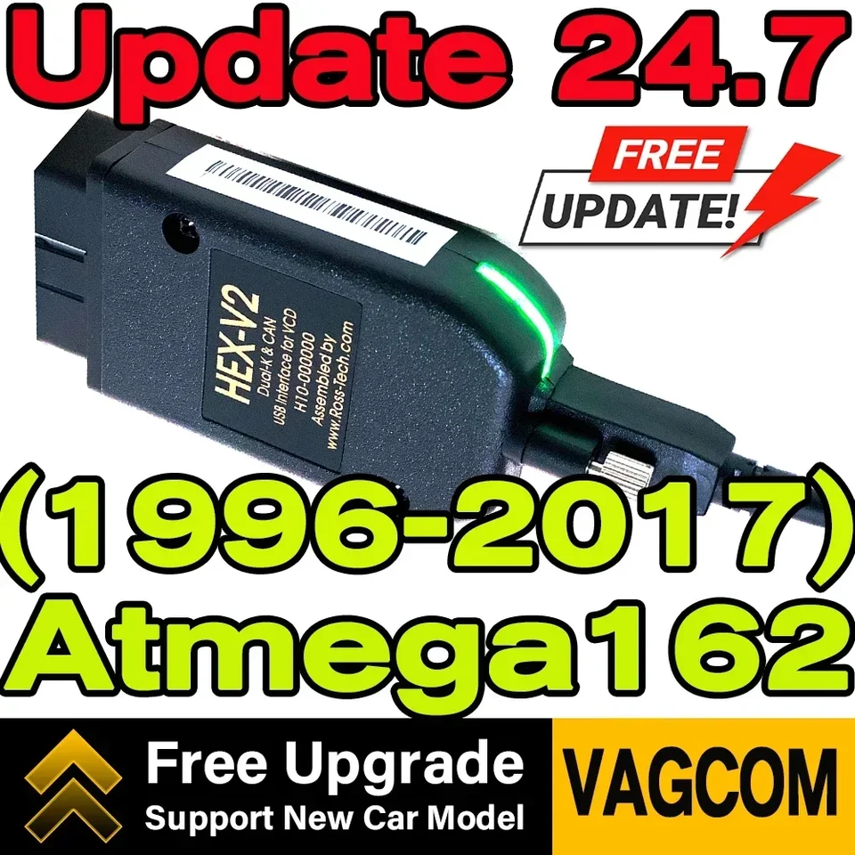 2024 Najnovšie rozhranie V24.7 VAG HEX V2 pre VAGCOM VAG COM VW-AADI Profesionálny skenový kód aktualizácie Hardvéru automatického COM VCDS