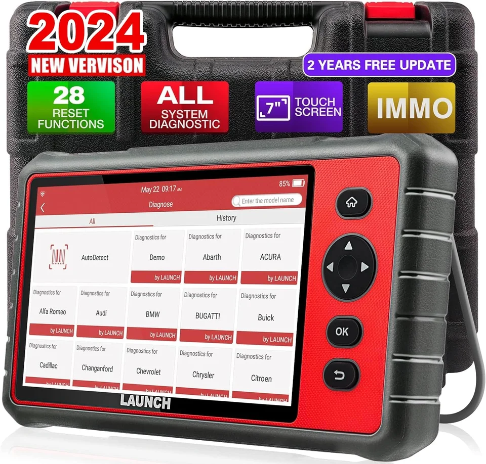 2024 Najnovší spustenie CRP909E Scanner OBD2, úplný systémový skener automobilov s 28+resetovacími funkciami, vyváženosť výkonu, reset TPMS, krvácanie ABS