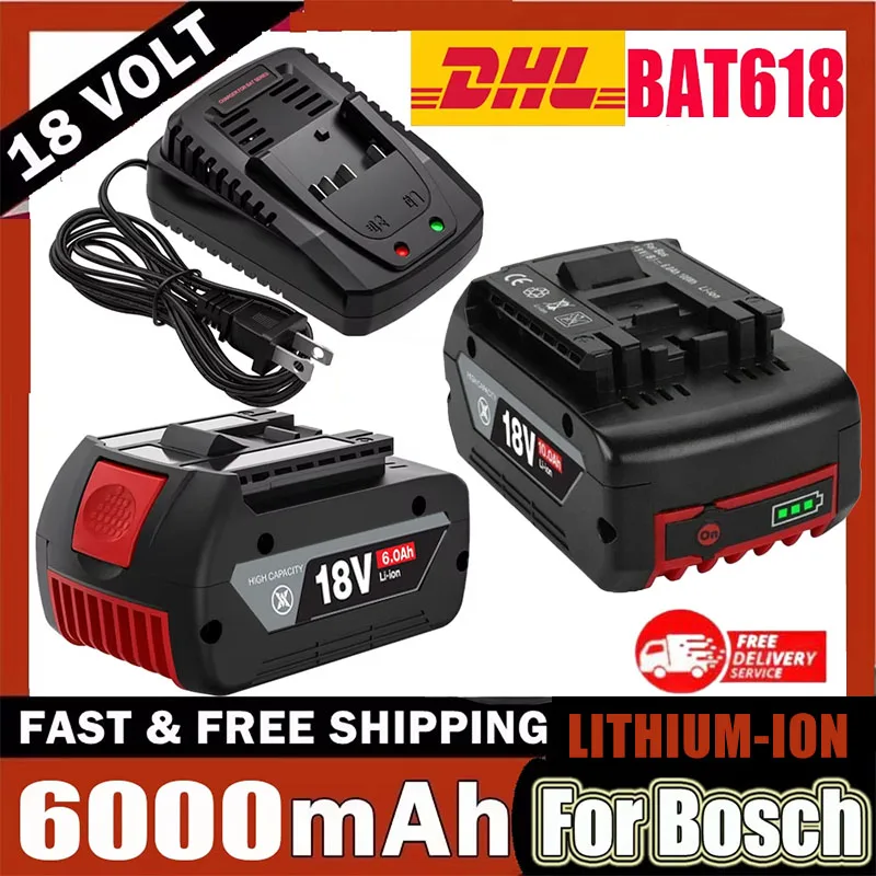 2024-NEW 18 V 18000MAH Littium-iónovej nabíjateľnej batérii pre Bosch Bat609, BAT609G, BAT618, BAT618G, BAT614, Bosch Vŕtačka+ nabíjačka+ nabíjačka