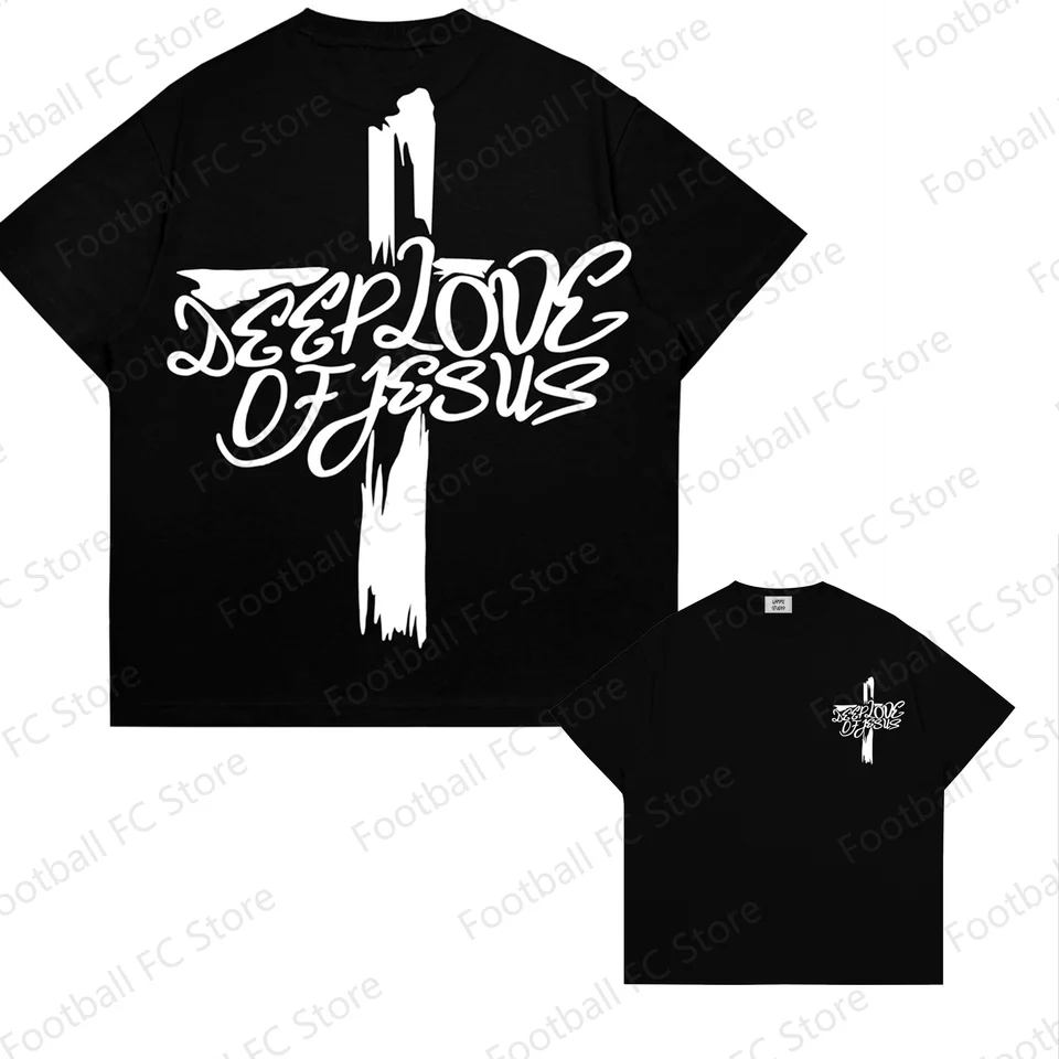 2024 New Arriavl Summer The Cross Jesus Dark Style Punk Street Trend Trend Tree 100% bavlnená ochrana na ochranu životného prostredia