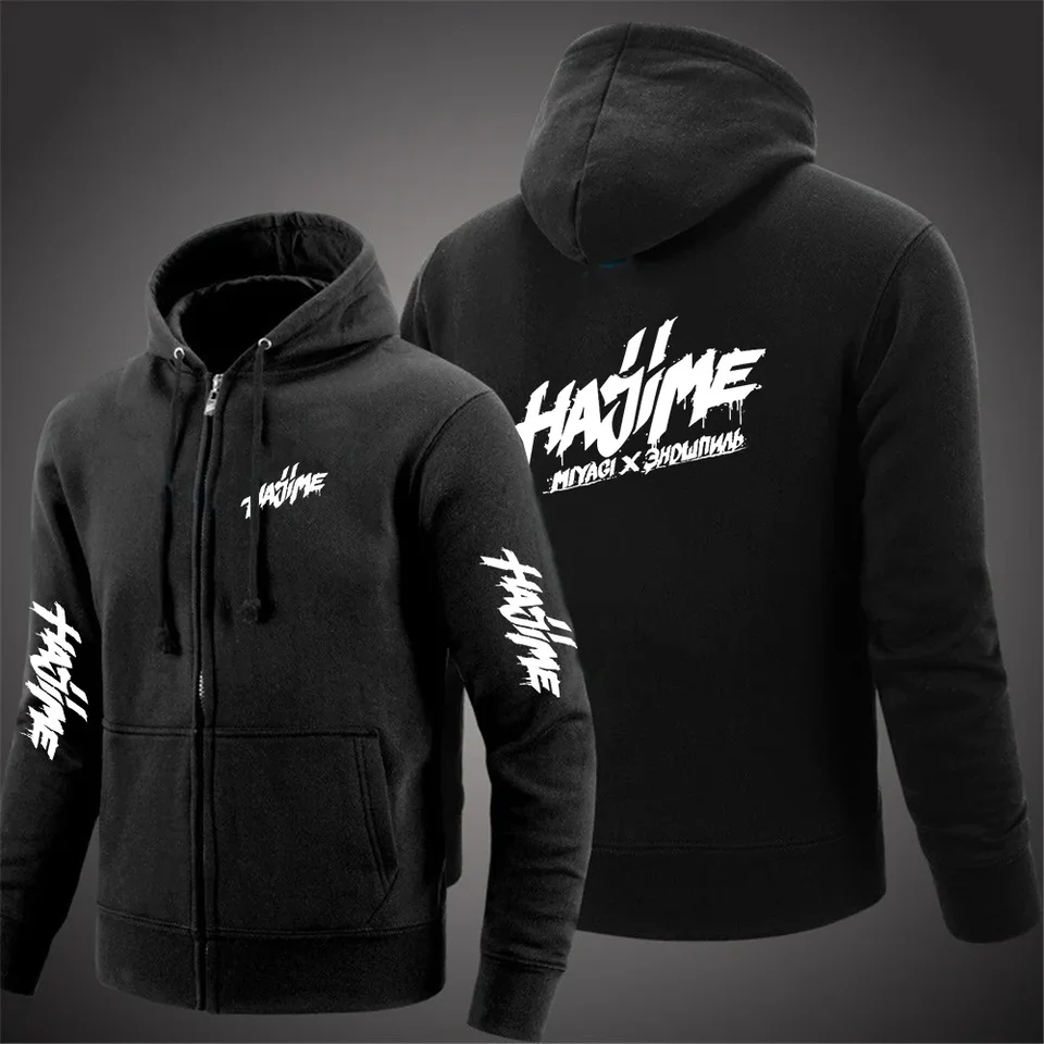 2024 New Hajime Miyagi Andy Panda Pánska masívna farba vysoký krk zips zips pullover