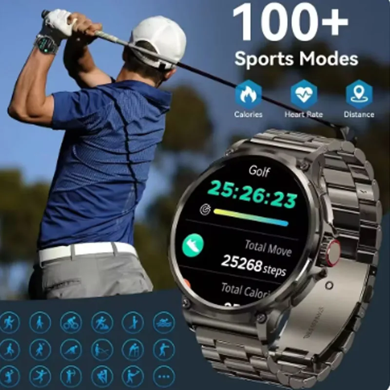 2024 New Smart Men's Watch GPS+710 mAh Veľká batéria Bluetooth HD Volajte pre Huawei P30 Micromax Bharat Go Tcl 30 V 5G Song Xperia