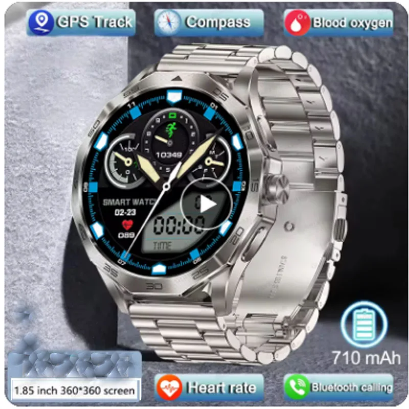 2024 New Smart Men's Watch GPS+710 mAh Veľká batéria Bluetooth HD Call for Samsung Galaxy F34 Samsung Galaxy J7 Prime 2 Oppo R9S