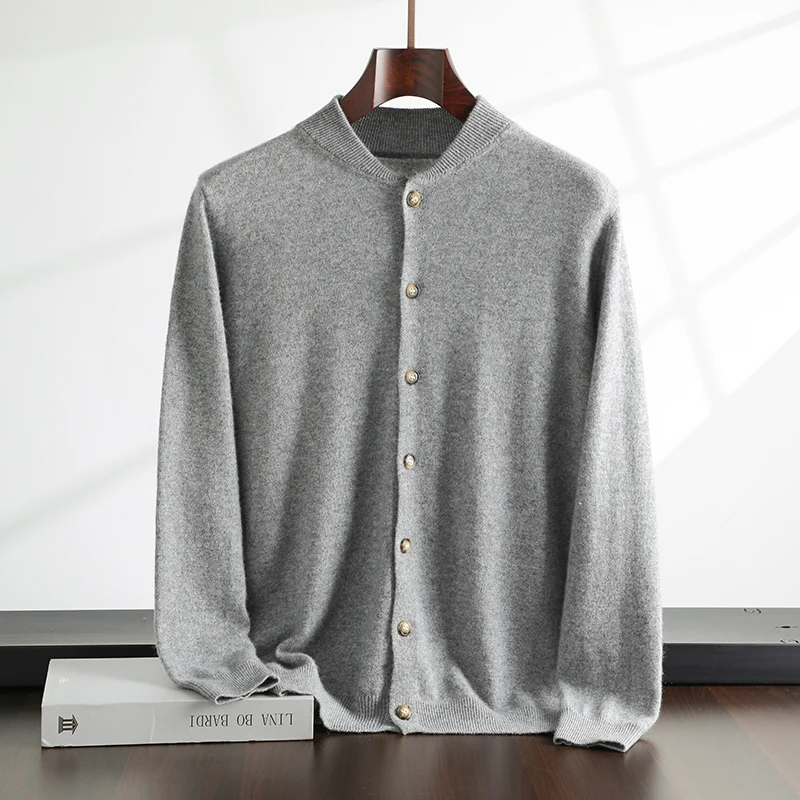 2024 NOVINKA (100% Cashmere) Pánske goliere Green Fruit Buttons Cardigan Business Casy Classic VestRatile Fashion Men
