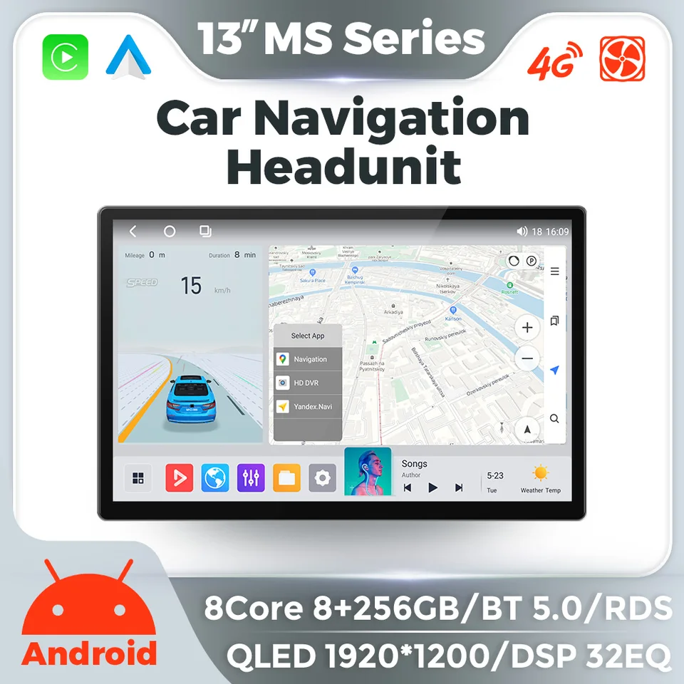 2024 NOVINKA 13Inch 3D UI Android 13 Universal Car Radio All-in-One pre Hyundia Kia Toyota Honda Lada Fiat Audi Benz VW GPS 2 DIN