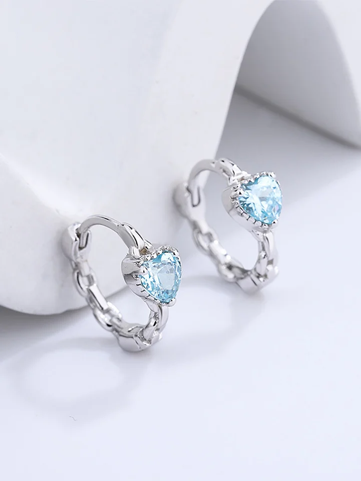 2024 NOVINKA 925 Sterling Silver Fashion Design Sense Vysoké modré náušnice zirkónov vhodné pre denné nosenie dám