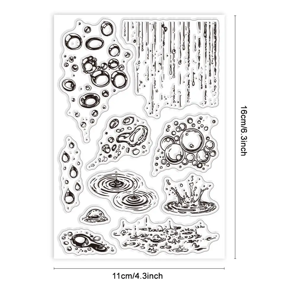2024 Nová dažďová pečiatka číre pečiatka pre scrapbooking Transparent Silikone Gumber DIY Photo album dekor
