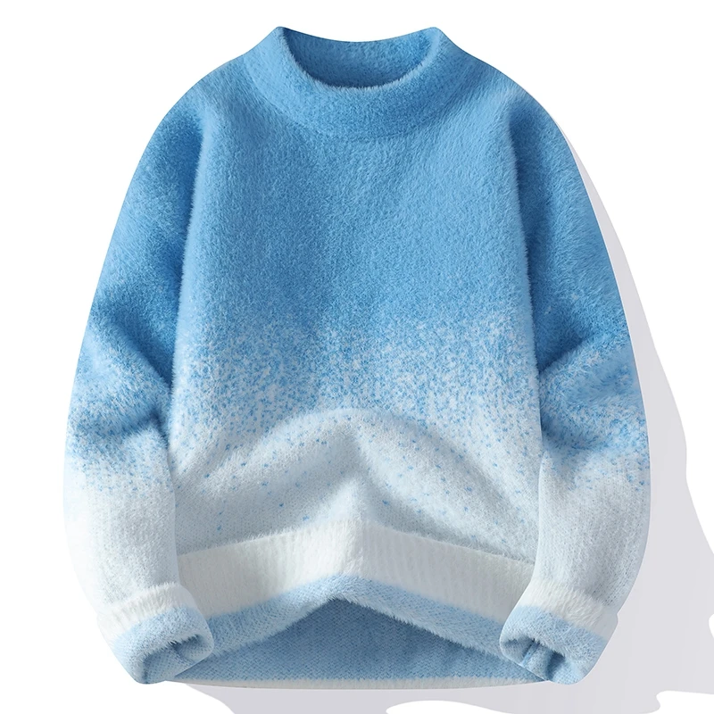 2024 Nová jeseň zima High -end Mink Cashmere Sweater Men Turtleneck Pullovers Fashion Mens vianočný skokan mäkký teplý ťah Homme