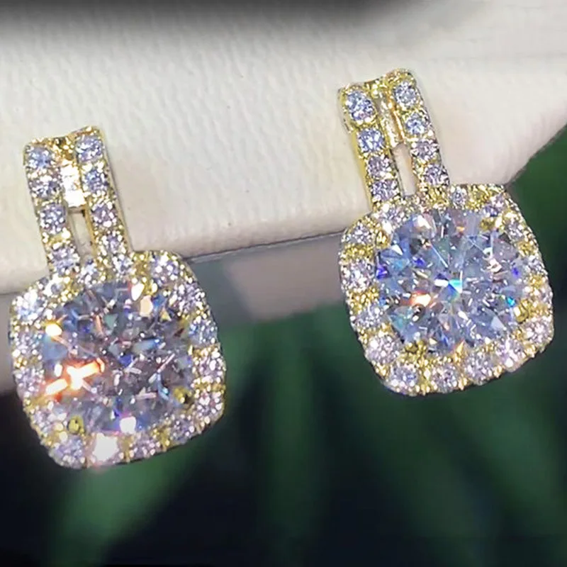 2024 Nová luxusná princezná Rose Gold Color Color Kórejské náušnice pre ženy výročie darčekové šperky Veľkoobchod E6872