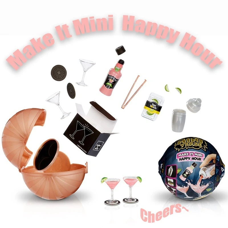 2024 Nová originálna mga Make It Mini Happy Hour Make Mini Cocktail Drinks Happy Hour Girls Play House slepá box Prekvapenie hračiek darček