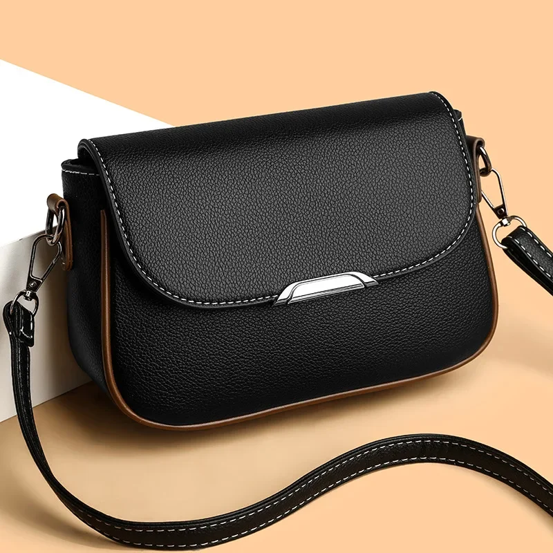 2024 Nová taška s vysokou kozmetickou taškou pre ženy Veľký flip cover poštár malá štvorcová taška s jedným ramenom Crossbody Módna všestranná kabelka