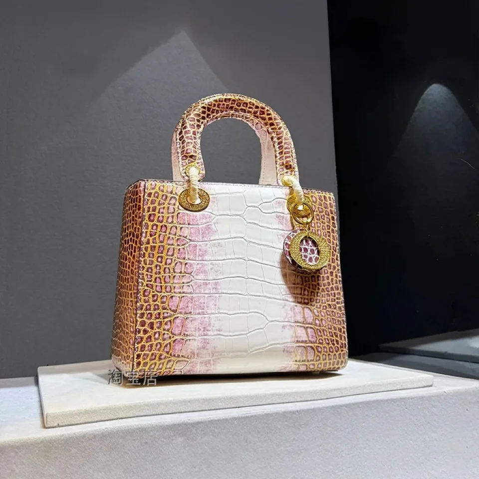 2024 Nové dámske módne crossbody tašky High-end Feel Crocodile Pattern kabelka True Leather Outdoor Trade Single rameno taška