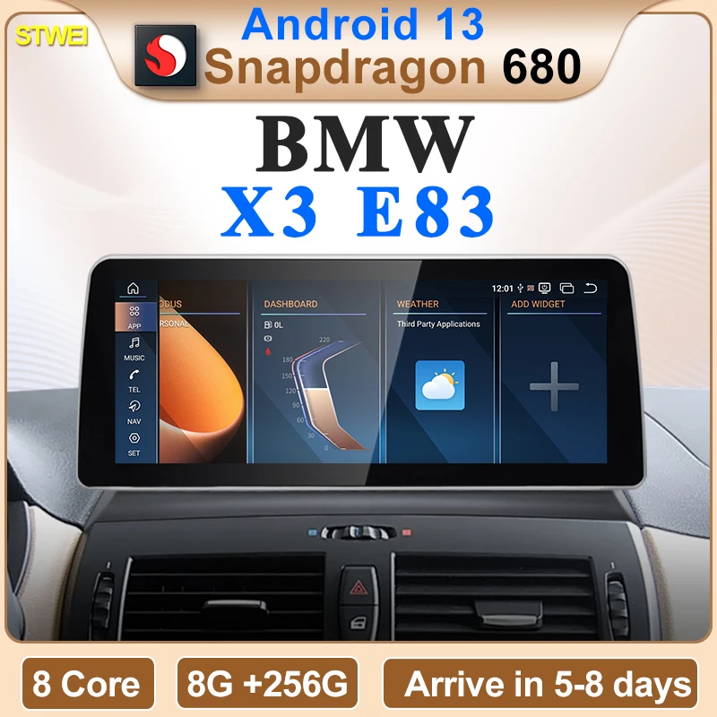 2024 NOVÉ ID6 ID7 ID8 Android 13 QUALCOMM680 SNAPDRAGON6225 8GB 256GB 12.3 palca pre BMW X3 E83 Carplay CarPlay Automatické obrazovku GPS Navi Navi