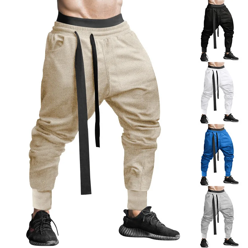 2024 Nové jarné/letné pánske neformálne nohavice Hip Hop Hop Solid Color Mládeľové nohavice nohavice na nohavice