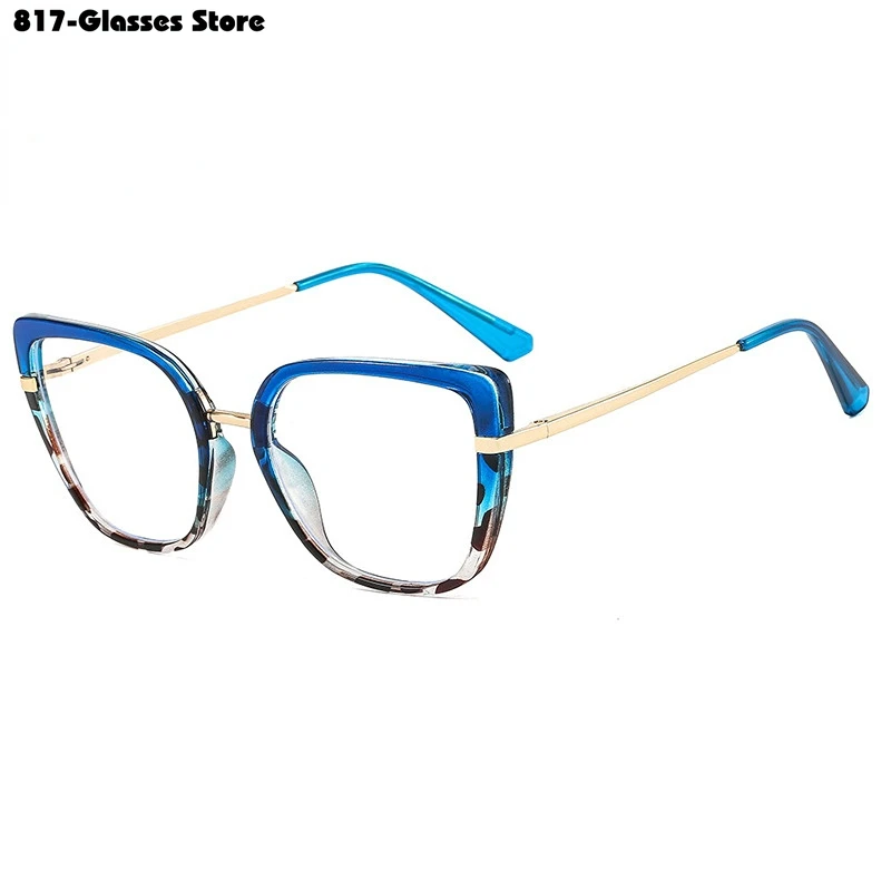 2024 Nové okuliare na okuliare Cat Eye Frame Módna osobnosť Anti Blue Light Flat Lens pre mužov a ženy