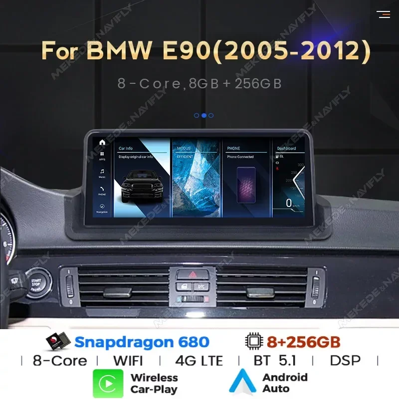 2024 Nové pre BMW 3 Series E90 E91 E92 2005 - 2012 Android 13 Multimediálne prehrávačské rádio s obrazovkou CarPlay S680 BT5.1