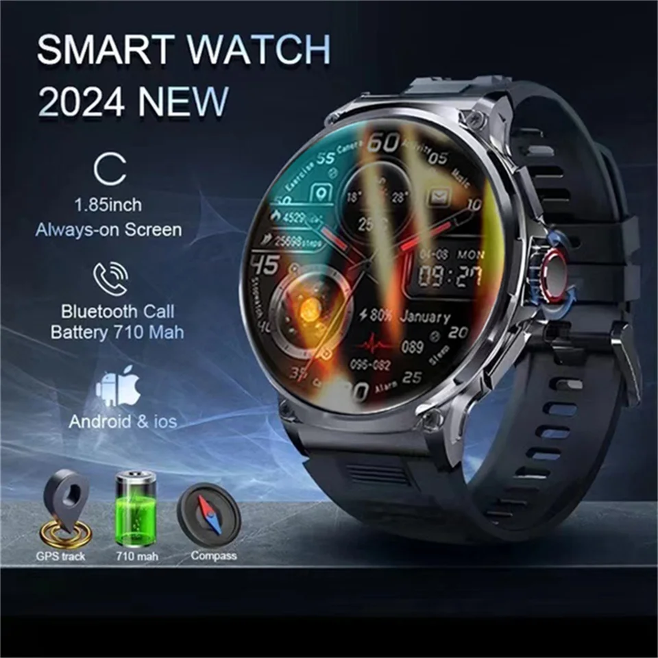 2024 Nové pre Huawei Xiaomi Men GPS Track Smart Watch 1,85 palca Ultra HD Amoled Screen 710 MAH Batteoth Bluetooth Call Smartwatch