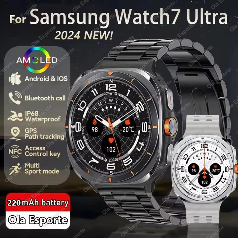 2024 Nové pre Samsung Galaxy Smart Watch 7 Ultra Men Amoled Screen Multifunkcia športovej fitness tracker Health Women Smart Watch