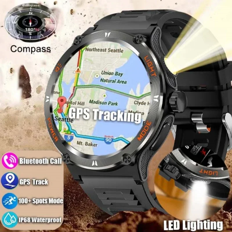 2024 NOVÉ PÁNSKÉ HUAWEI OUTDOROUR SMARTWATCH - S Bluetooth Call, LED osvetlenie, kompas, 500 mAh napájanie, 3ATM vodotesný.