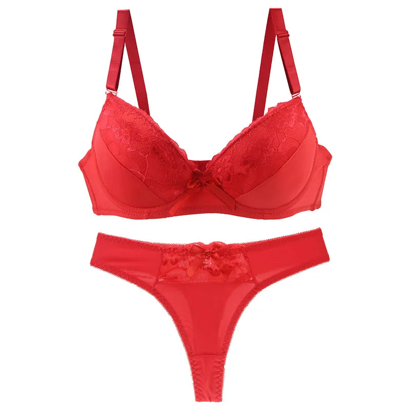 2024 Nové sexy push Up Bra Sets Lace Bow Underwear for Women 34/75 36/80 38/85 40/90 42/95 44/100 46/105 BCDE Ladies Lingerie