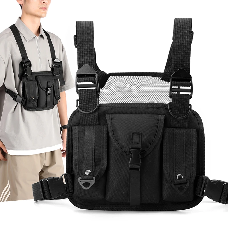 2024 Nové streetwear Punk hrudník vrecko unisex hip-hop vreckovej funkcie taktické hrudné tašky vonku