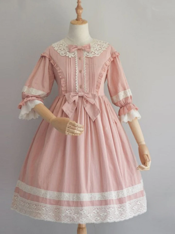 2024 Nové vinobranie čipky, zástera Šaty roztomilý súd Princezná lolita šaty Cosplay kostýmy Ženy slúžka outfit anime dlhé šaty
