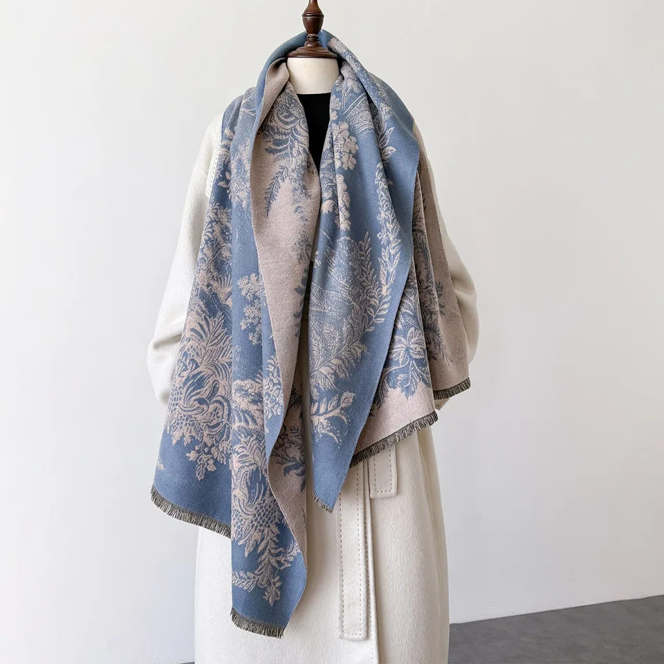 2024 Nové ženy Cashmere Cashmere Winter Luxury Luxury Scarves pre dámy Plané šály teplý britský štýl zahusťovaný obojstranný kvadrát