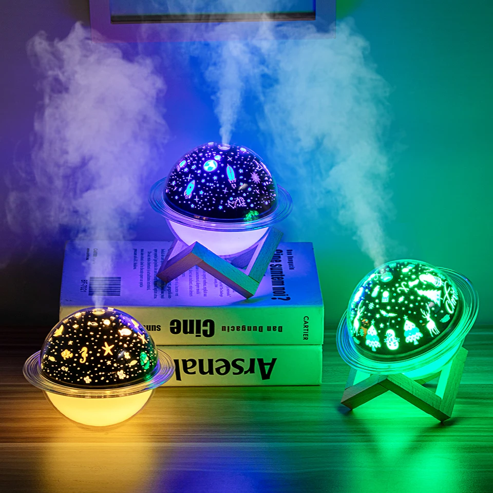 2024 Nový 250 ml vesmíru Ocean Projector Lamp zvlhčovač USB Mini domáca kancelária Desktop Spálňa Difúzor
