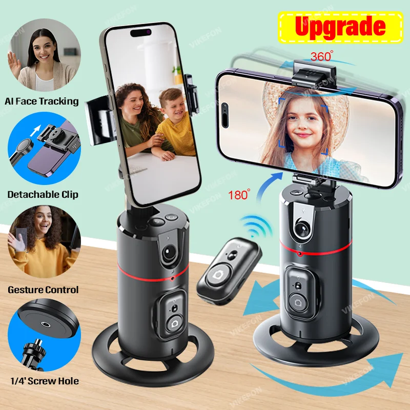 2024 NOVÝ 360 ROTATION Sledovanie Gimbal stabilizátor Monopod Desktop Tracking Gimbal s diaľkovým ovládačom pre Tiktok Live Photography
