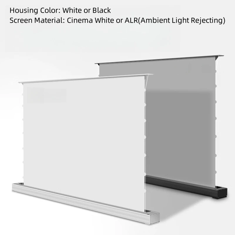 2024 Nový 8k dlhý hádzanie Al Gray Ambient Light odmietajúce inteligentné motorizované napätie s elektrickou podlahou Rising Grey Projector Screen