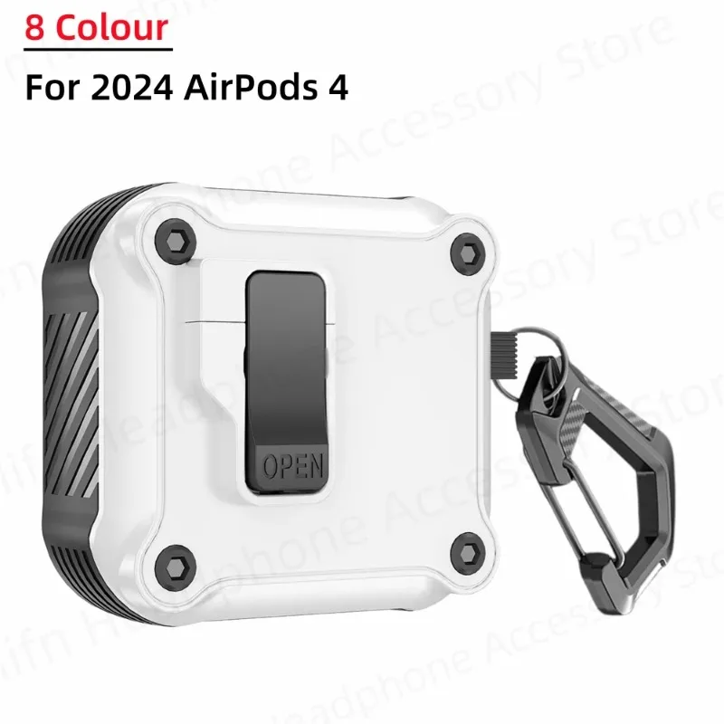 2024 Nový automatický obal na slúchadlá pre slúchadlá pre AirPods 4 s aktívnym zrušením hluku/Apple pre AirPods 4 Shock odolný v prípade nárazu