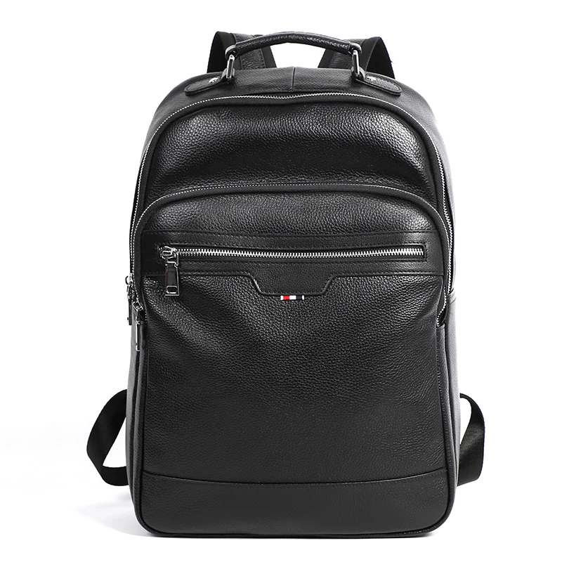 2024 Nový batoh Men Originálne kožené kože Rucksalka módna taška pre teenagerových chlapcov cestovná taška mužský laptop batohové kožené tašky