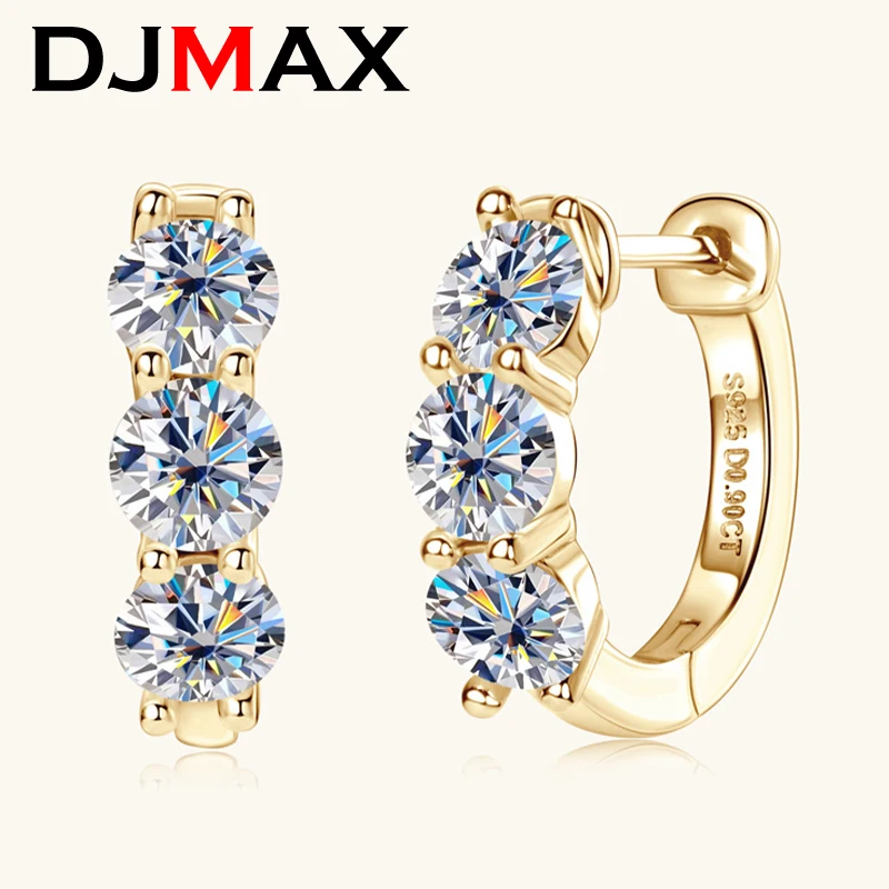 2024 NOVÝ DJMAX 4 mm plné náušnice MOISSANITU PRE ŽENY Originál 925 Sterling Silver Elegant Lady's Diamond Stud náušnice