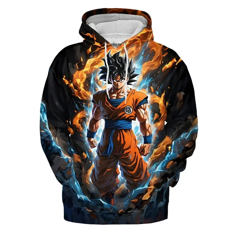 2024 Nový Dragon Ball Z Son Goku 3D Tlatená jarná aututumná Príležitostné mikiny módne pullover mikiny Streetwear Tops Unisex
