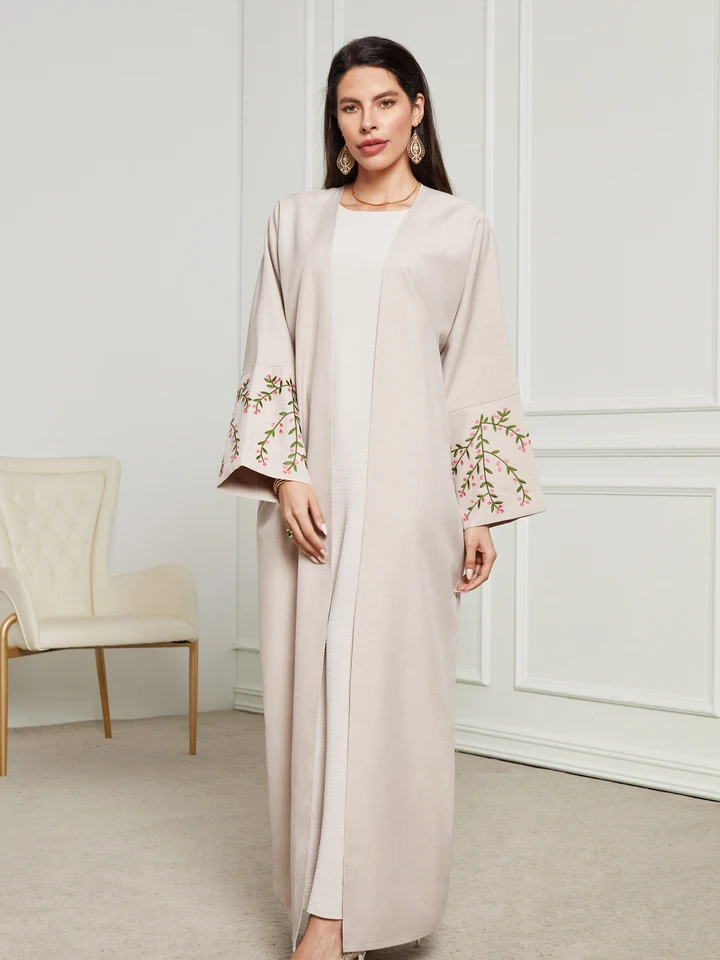 2024 Nový elegantný príležitostný otvorený kimono abaya pre moslimské ženy Shalwar Kameez jalabiya vyšíva