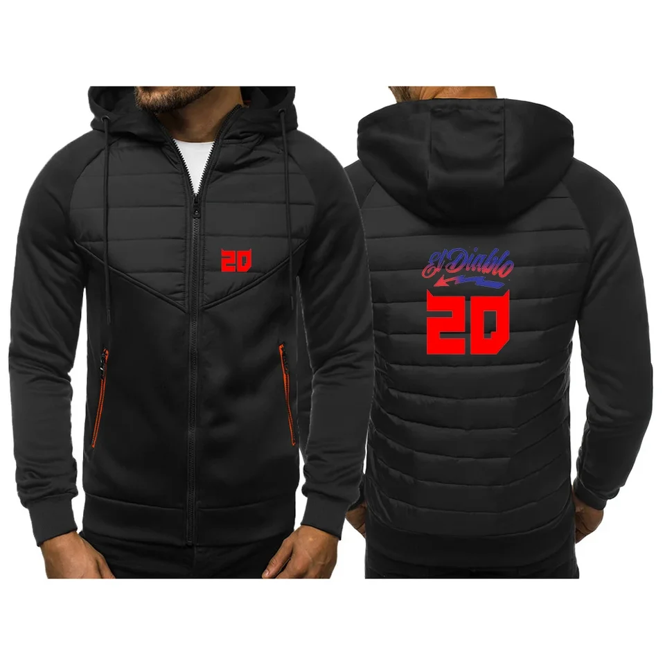2024 NOVÝ Fabio Quartararo Motorcycle Rider Racing Spring a Autumn Men Cascur Slim Slim Comfort Leisure Patchwork topy zips