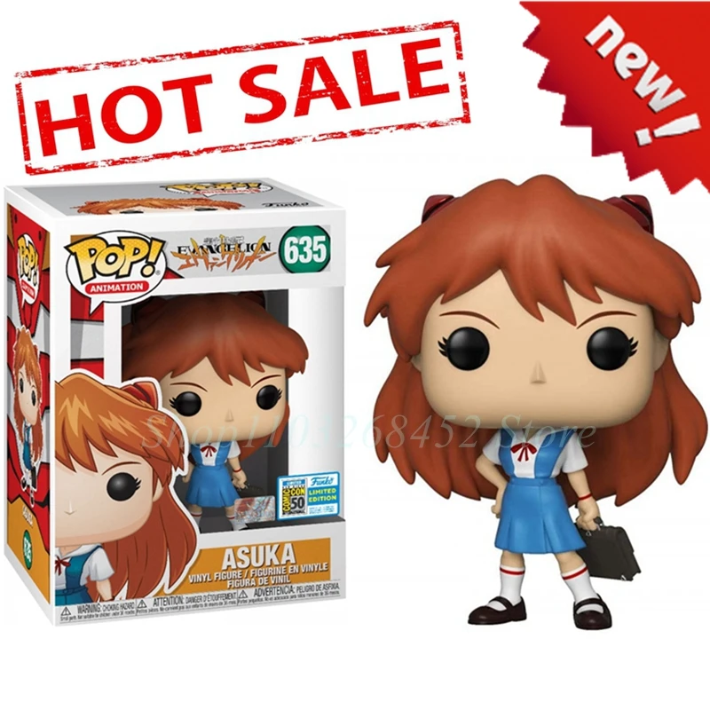 2024 NOVÝ FUNKO POP Evangelion Asuka #635 Vinyl Dolls postava Model dekorácie ozdoby hračky na darček k narodeninám