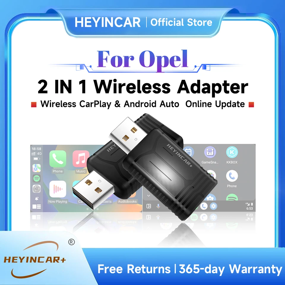 2024 Nový Heyincar 2in1 Wireless Adapter Android Auto Carpaly Wireless Box pre Opel Vauxhall Corsa Mokka Astra Vectra Gardland