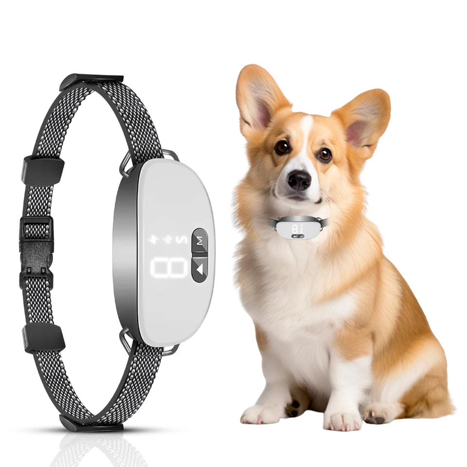 2024 Nový inteligentný obojok kôry, nabíjateľný inteligentný štekajúci golier, Anti Bark Training Collar nastaviteľná citlivosť
