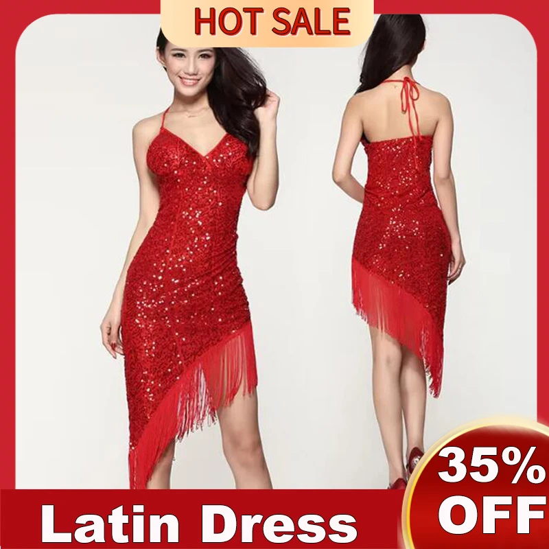 2024 NOVÝ LATINNÝ DANCE súťaž Šaty V-NECK 1920-TY Flapper Dress 4Colors Salsa Dress Tesné flicky Latinský tanečný kostým DQ3077