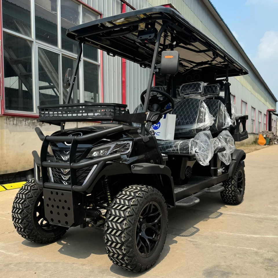 2024 Nový model Elektrický golfový buggy 150AH Solárny panel Elektrický golfový automobil 6 SEATER 48V OFF ROAD