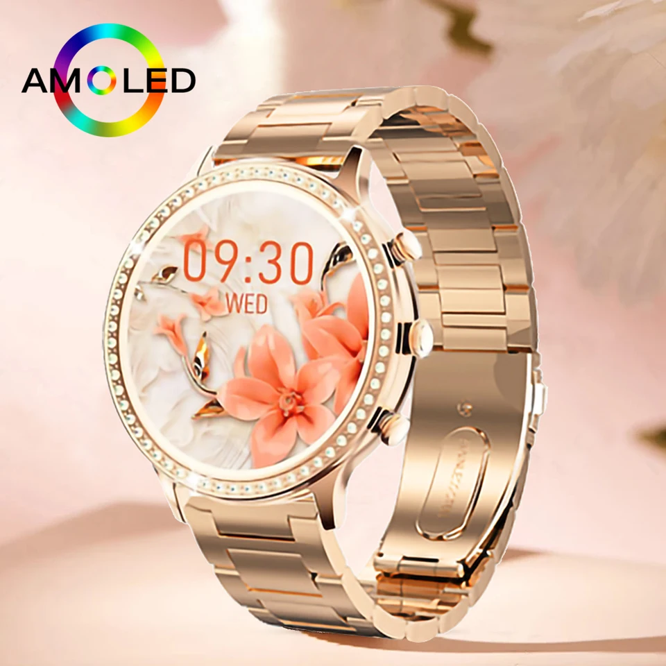 2024 Nový módny Bluetooth Call Smart Watch Women Health Monitorovanie Športový náramok Vodotesný DIY Vlastné vytáčanie Smartwatch Ladies