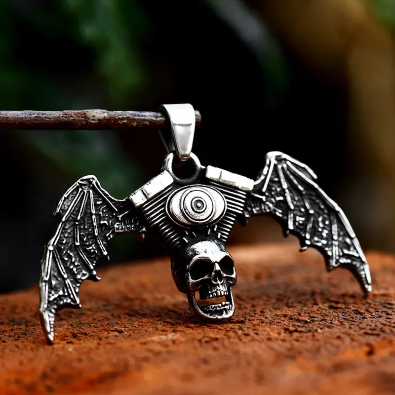 2024 Nový príchod 316L z nehrdzavejúcej ocele Motorové krídla Pendant Biker Punk Pendant Cool šperky pre mužov veľkoobchodný darček