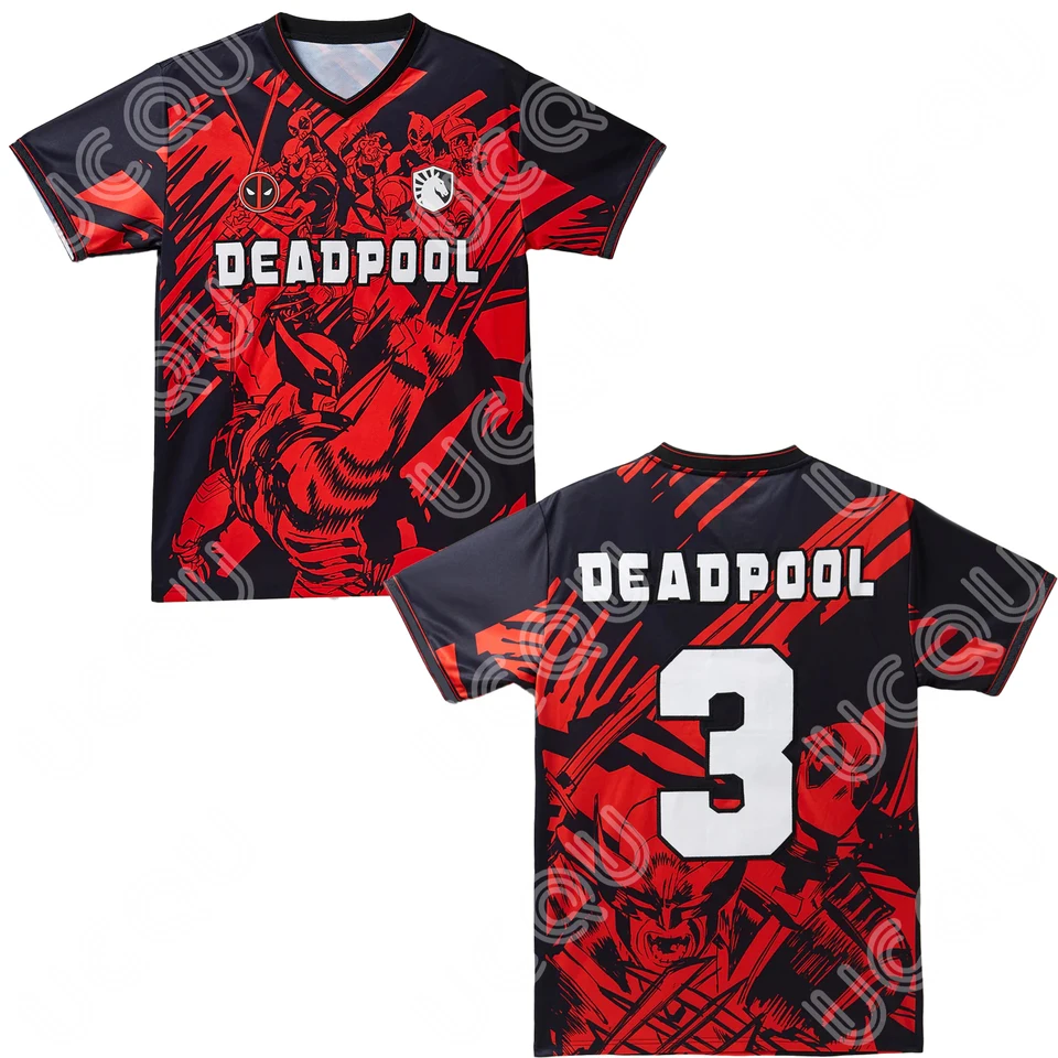 2024 Nový príchod Deadpool Spoločné meno Futbalový dres pre dospelých Kid Kid Letný športový futbalový tréning Tee aldults detské vrcholy oblečenie