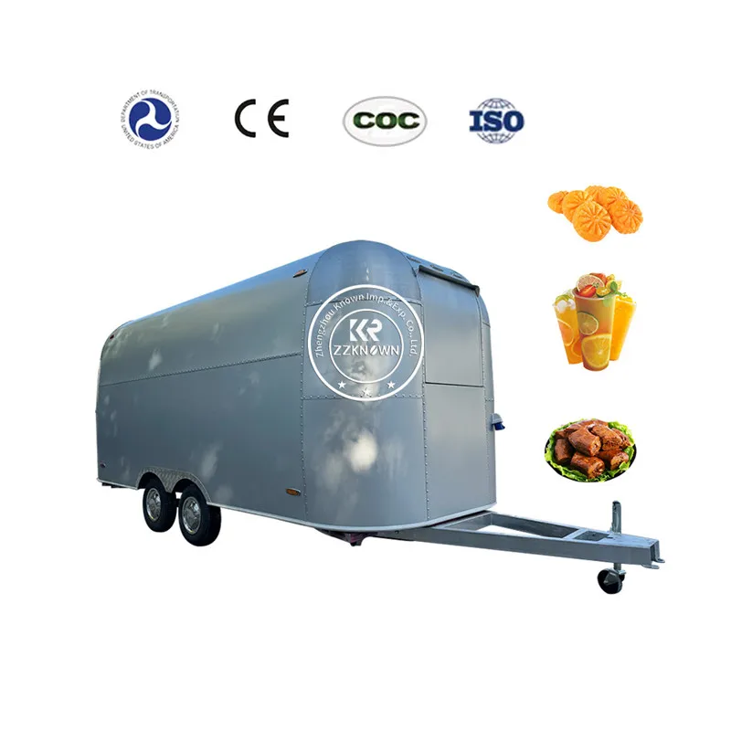 2024 Nový príchod materiál z hliníka Alumina Airstream Food Truck Coffee mobilný kuchynský automobil príves na vozík