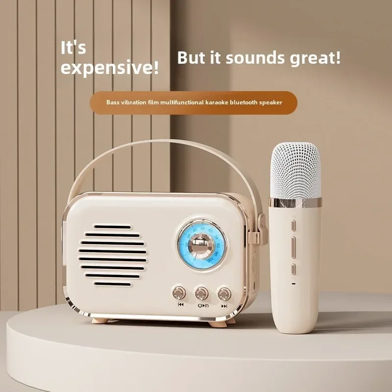 2024 Nový retro Bluetooth Reproduktor prenosný TF karta Počúvanie hudobnej karikatúry Mini Creative Bass Reproduktor Prispôsobený zvuk